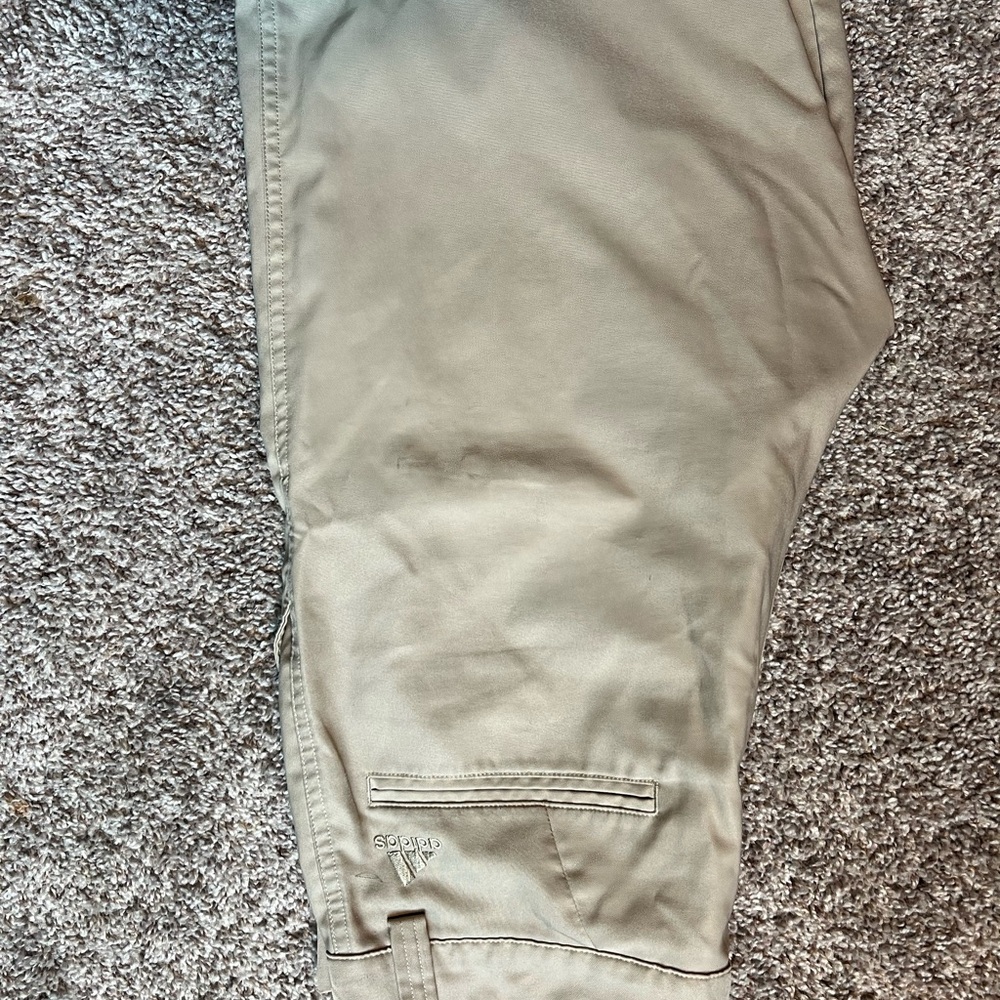 Adidas Men's Beige Flat Front Shorts - Picture 3 of 5